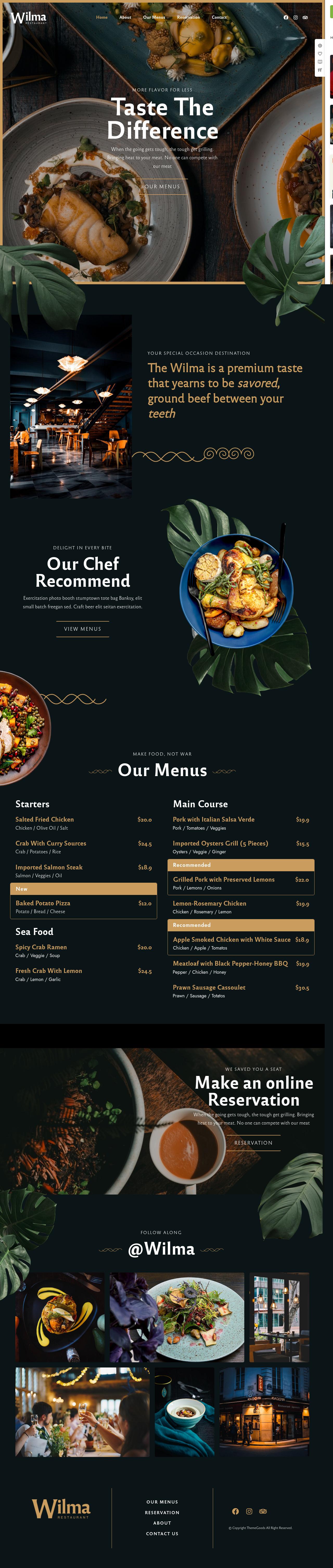 Neat Black Aesthetics - Restaurant Website